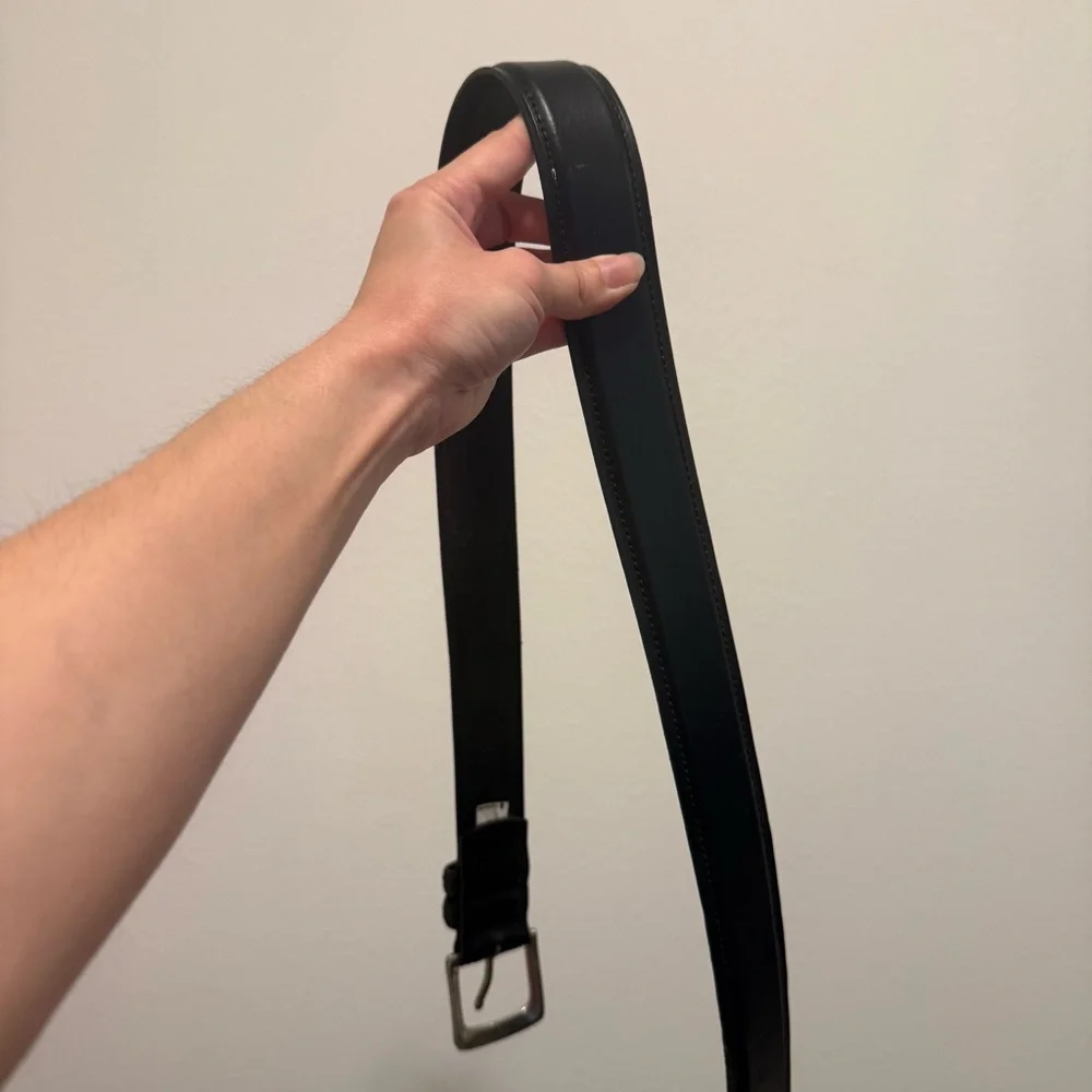 Columbia Mens Black Belt Silver-Toned Buckle Size XL Business Casual